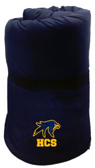 Fleece and Nylon Blanket, Navy